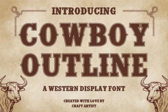 Cowboy Outline: Bold Western Typography for Your Projects